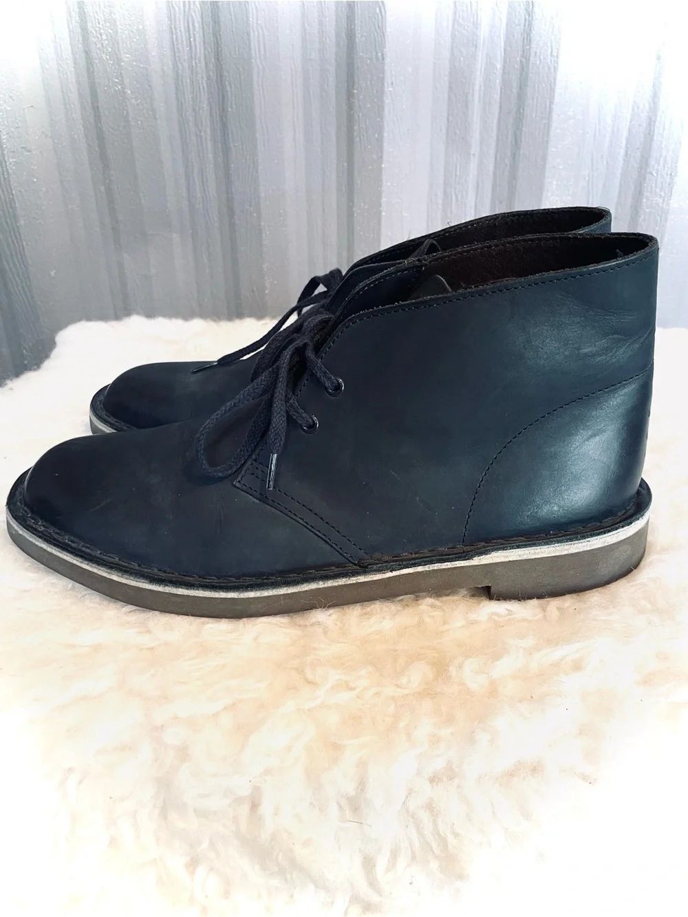 Clarks Men's Bushacre 2 Desert Chukka Boot Beeswax Leather Charcoal Black sz 8.5